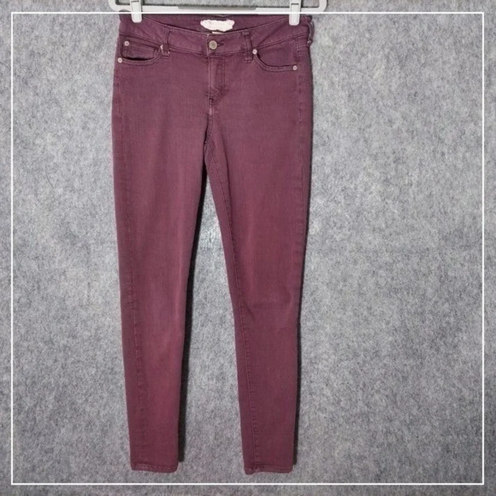 Altard State Jeans Women 28 Burgundy Low Rise Skinny Stretch Garment Dyed Denim‎